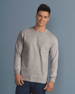 Gildan - Ultra Cotton Long Sleeve T-Shirt with a Pocket